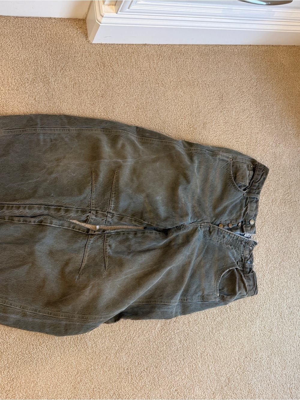 We The Free Olive Green Wide Leg Jeans